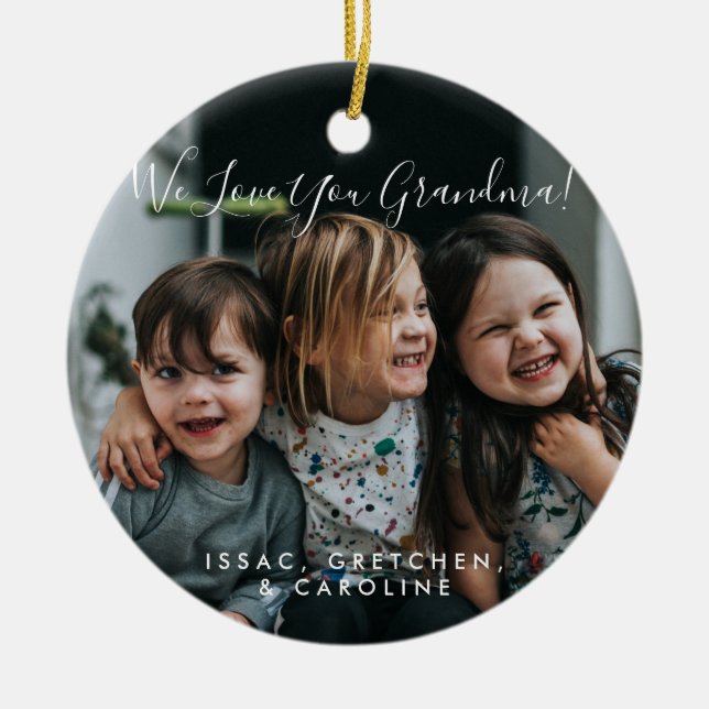 Personalisierte Liebe Ihr Oma Foto Handschriftlich Keramik Ornament (Vorne)