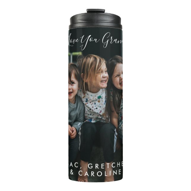 Personalisierte Liebe Ihr Oma Foto Handschriftlich Thermosbecher (Vorderseite)