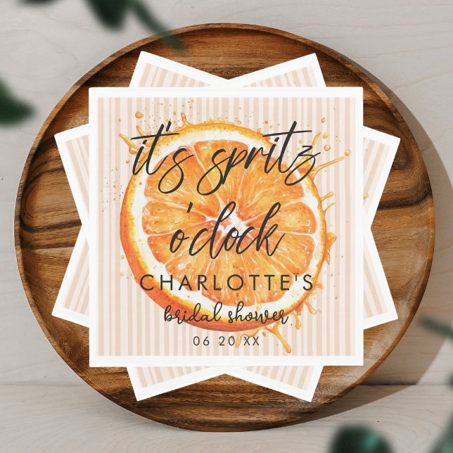 Personalisierte Liebe im First Spritz Brautparty Serviette (Von Creator hochgeladen)