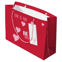 Personalisierte Liebe ist, du bist meine, rosa Her Große Geschenktüte