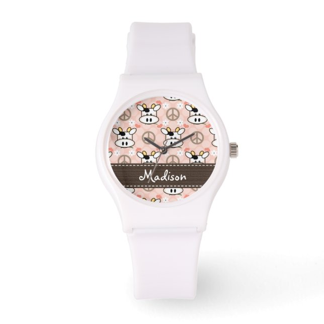 Personalisierte Liebe Kühe Armbanduhr (Vorderseite)