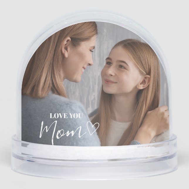 Personalisierte Liebe Mama Foto Schneekugeln (Vorderseite)