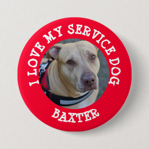 Personalisierte Liebe mein Service-Hundetagesknopf Button