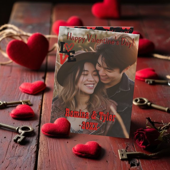 Personalisierte LIEBE mit benutzerdefiniertem Foto Karte (Personalized LOVE with Custom Photo & Messages Card)