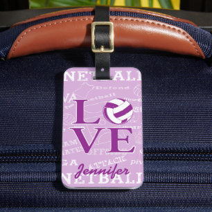 Personalisierte Liebe-Netzballdesign Gepäckanhänger