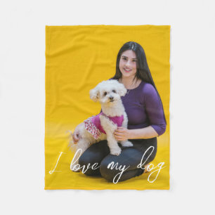 Personalisierte Liebe Print Dog Lover Foto Fleece