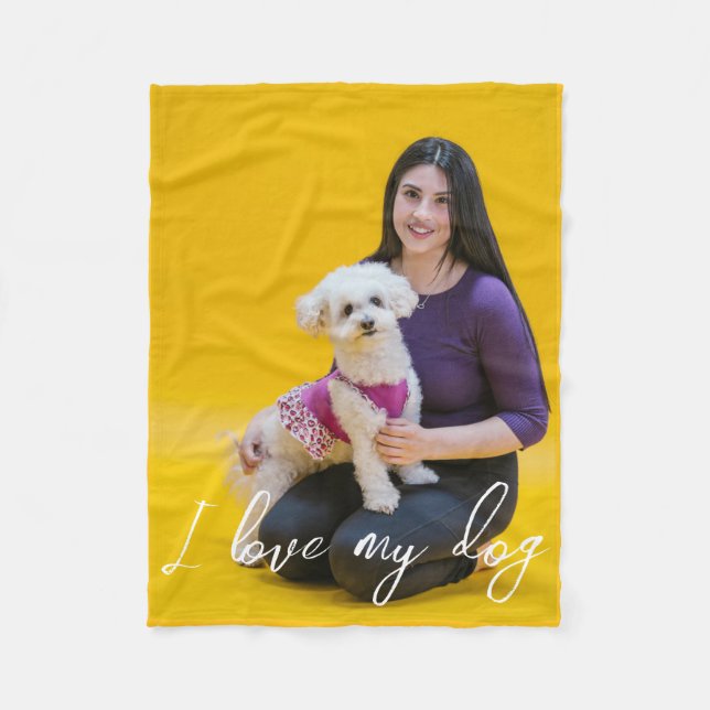 Personalisierte Liebe Print Dog Lover Foto Fleece (Vorderseite)