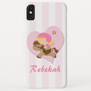 Personalisierte Liebe-Reiten-Rosa-Streifen Case-Mate iPhone Hülle