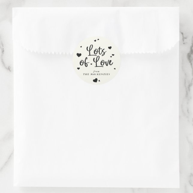 Personalisierte Liebe Runder Aufkleber (Tasche)