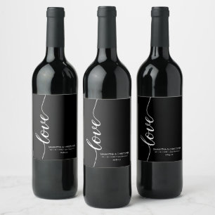 Personalisierte Liebe Script Chic Gastgeschenk Hoc Weinetikett