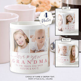 Personalisierte LIEBE SIE GRANDMA 4 Foto Skript Kaffeetasse