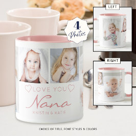 Personalisierte LIEBE SIE NANA 4 Foto Rosa Tasse