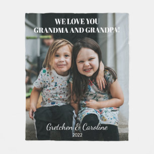 Personalisierte Liebe Sie Oma und Opa Foto  Fleecedecke