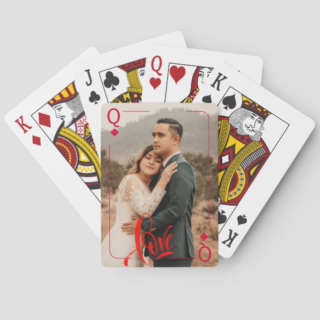 Personalisierte Liebe Skript-Foto Kartenspielen Spielkarten (Rückseite)