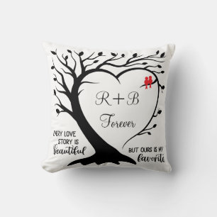 Personalisierte Liebe Story Tree Kissen