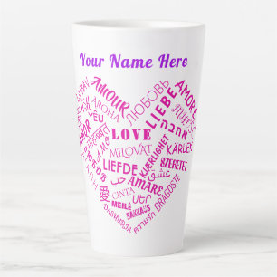 Personalisierte Liebe Text Latte Tasse Individuell