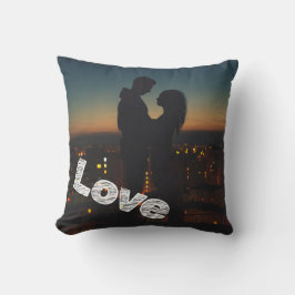 Personalisierte Liebe Typografie Foto Kissen