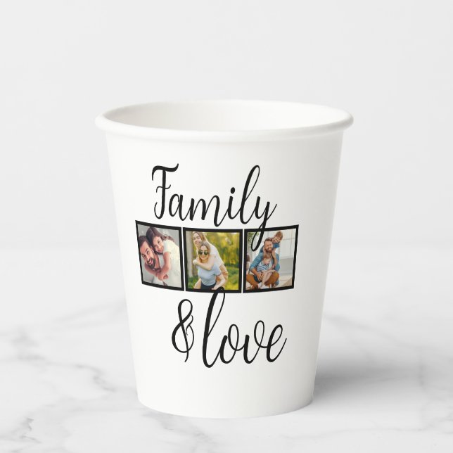 Personalisierte Liebe- und Familiensammlung Pappbecher (Vorderseite)