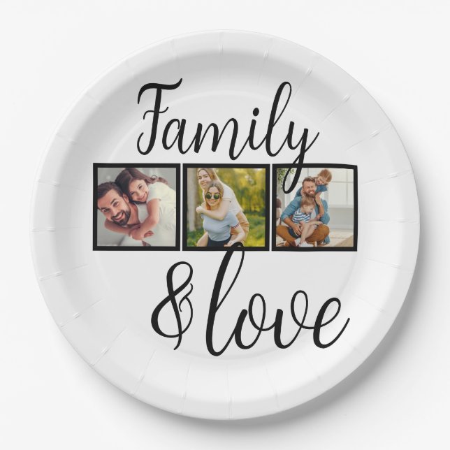 Personalisierte Liebe- und Familiensammlung Pappteller (Vorderseite)