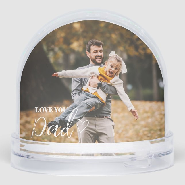 Personalisierte Liebe Vater Foto Schneekugeln (Rückseite)