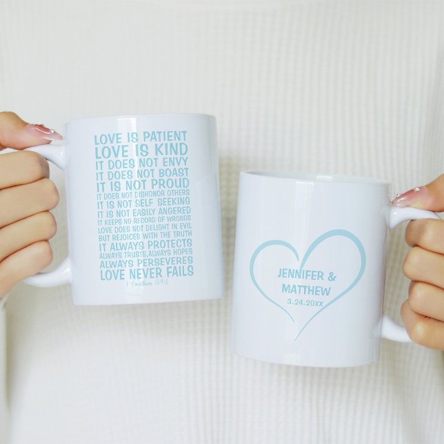 Personalisierte "Liebe versagt nie" Kaffeetasse (Von Creator hochgeladen)