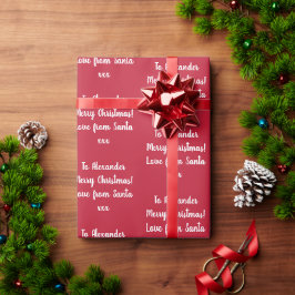 Personalisierte Liebe vom Weihnachtsfest Geschenkpapier