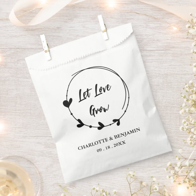 Personalisierte Liebe wachsen Hochzeit Geschenktütchen (Ausgeschnitten)