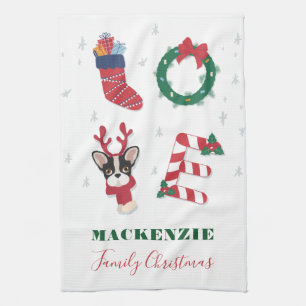 Personalisierte Liebe Weihnachten passende Familie Geschirrtuch
