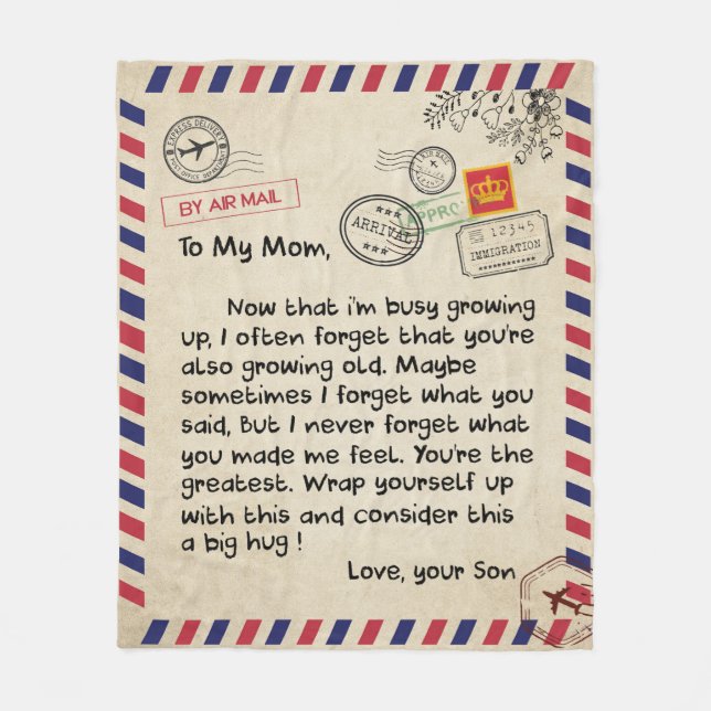 Personalisierte Liebe zu meiner Mama Blanket, Mail Fleecedecke (Vorderseite)