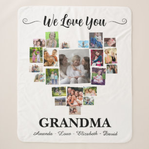 Personalisierte Liebe zu Oma-Herzen 21 Foto Sherpadecke