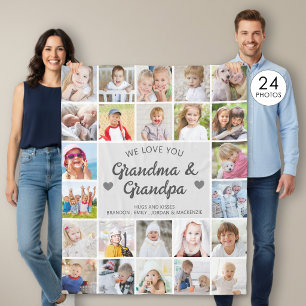 Personalisierte Liebe zu Oma und Opa 24 Fotos Fleecedecke