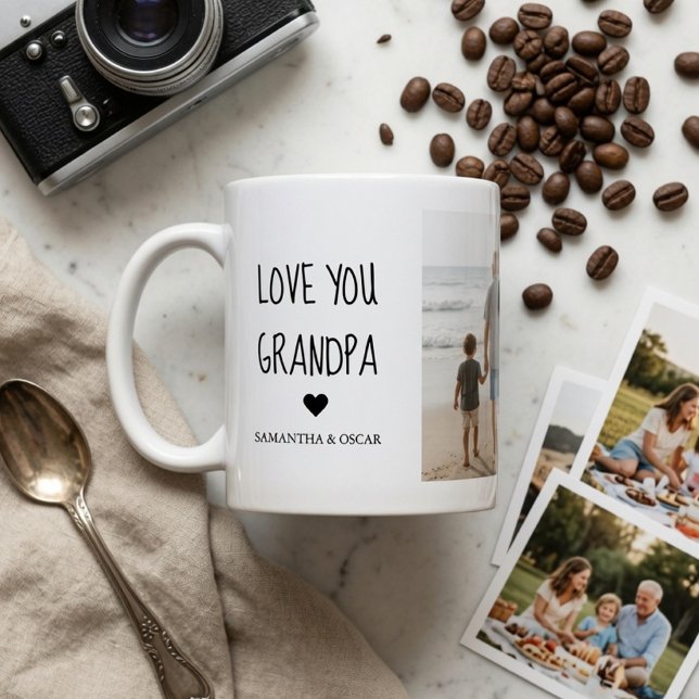 Personalisierte Lieber Opa Fotocollage Kaffeetasse (Von Creator hochgeladen)