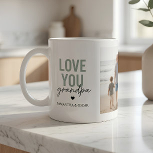 Personalisierte Lieber Opa Fotocollage Kaffeetasse