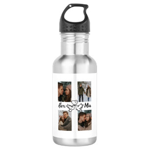 Personalisierte Liebesfoto-Collage-Wasserflasche Edelstahlflasche