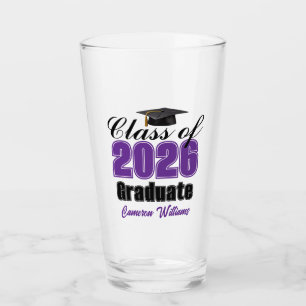 Personalisierte lila Abschlussfeier der Klasse 202 Glas
