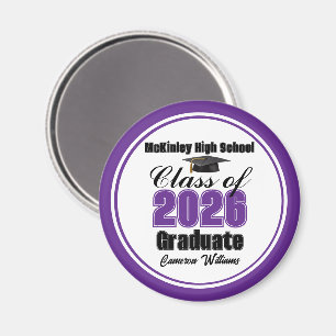 Personalisierte lila Abschlussfeier der Klasse 202 Magnet