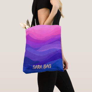 Personalisierte lila abstrakte Chic-Tasche Tasche