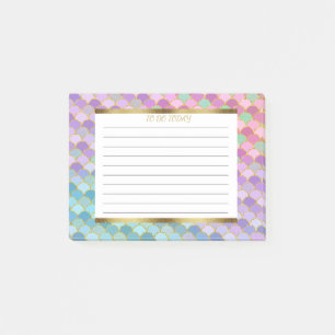 Personalisierte lila blaue grüne goldene Meerjungf Post-it Klebezettel