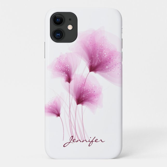 Personalisierte Lila Blume Case-Mate iPhone Hülle (Rückseite)