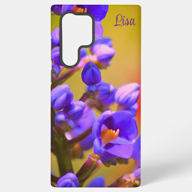 Personalisierte Lila Blume Samsung Case Samsung Galaxy Hülle (Rückseite)
