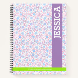 Personalisierte Lila Blutzellen Name und Monogramm Notizbuch