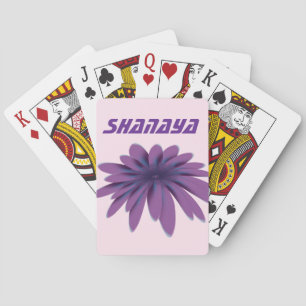 Personalisierte lila Gänseblümchen-Blumenillustrat Spielkarten