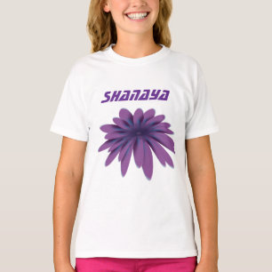 Personalisierte lila Gänseblümchen-Blumenillustrat T-Shirt