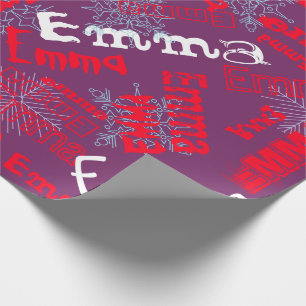 Personalisierte lila Geschenkverpackung, Schneeflo Geschenkpapier