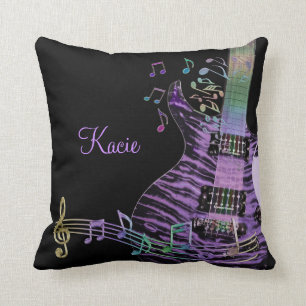 Personalisierte lila Gitarre mit Kissen