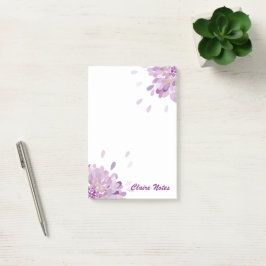 Personalisierte Lila Globus-Blume Post-it Klebezettel