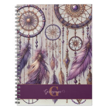 Personalisierte Lila & Gold Boho Dreamcatcher