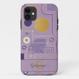 Personalisierte Lila & goldene skandinavische Mini Case-Mate iPhone Hülle