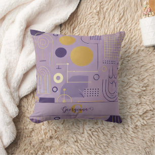 Personalisierte Lila & goldene skandinavische Mini Kissen