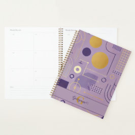 Personalisierte Lila & goldene skandinavische Mini Planer